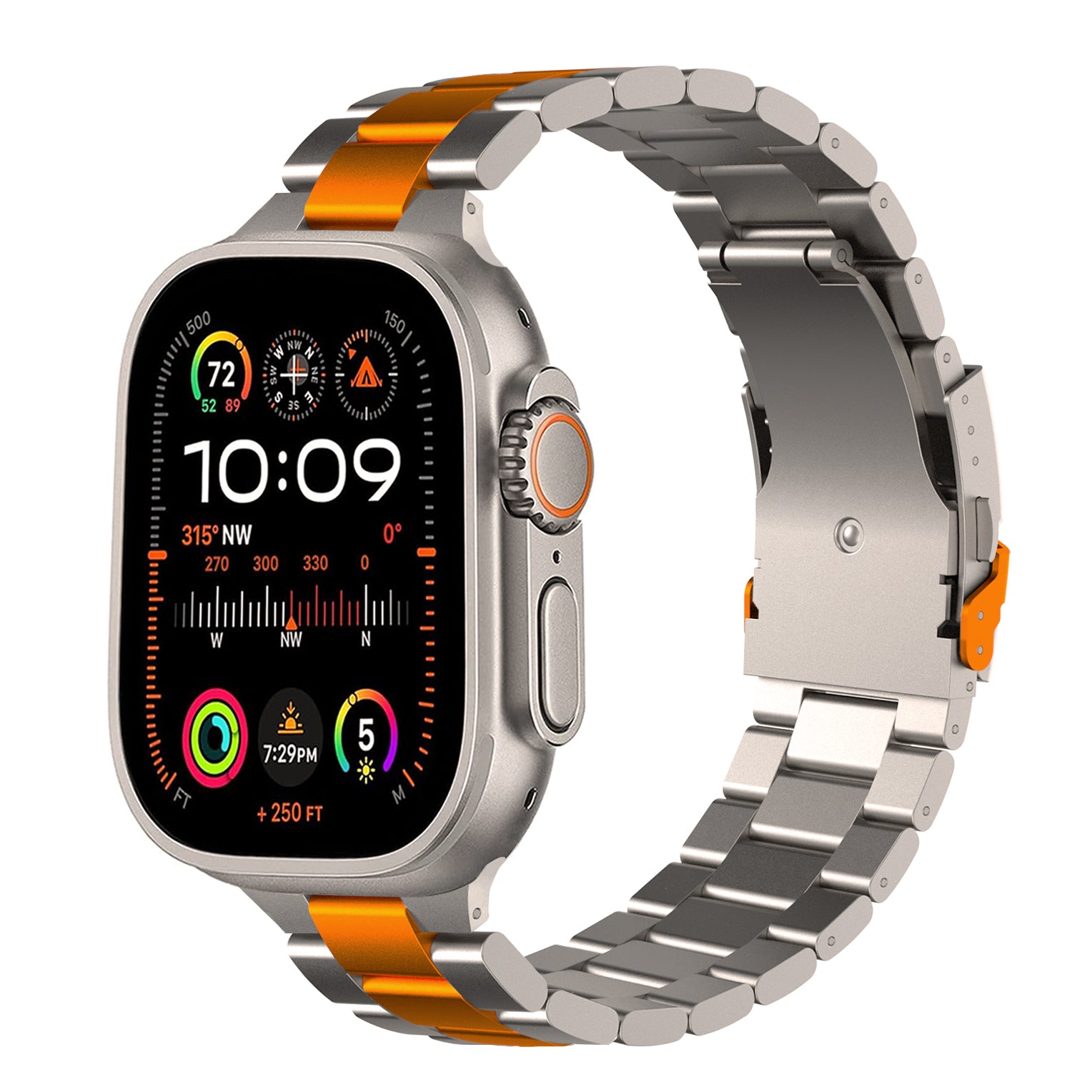 SEURE Business Style Titanium Band for Apple Watch Titanium Orange 44mm 45mm 46mm