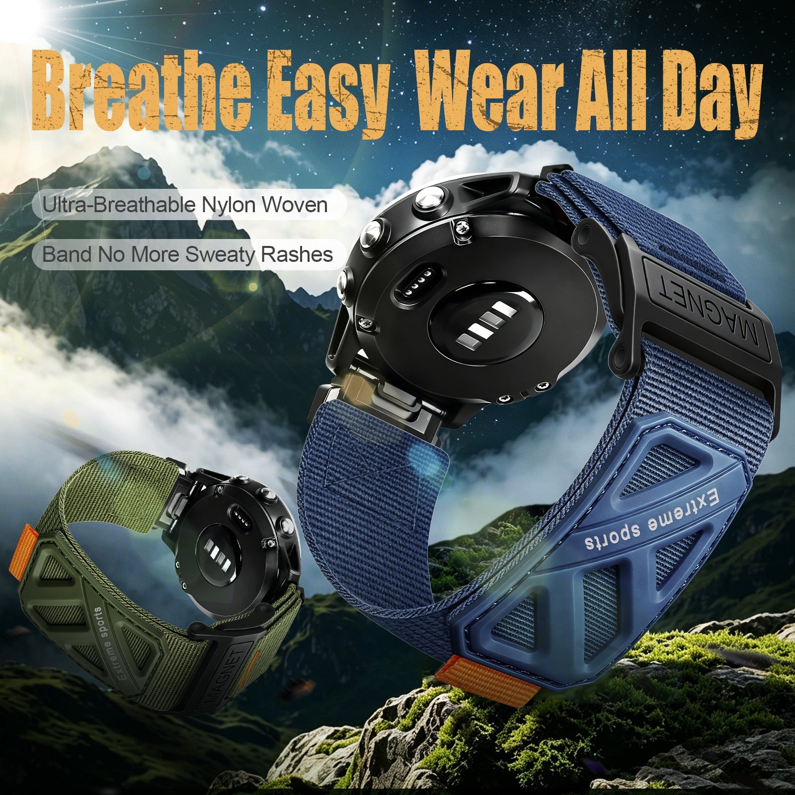 Extreme Nylon Magnetic Garmin Watch Band