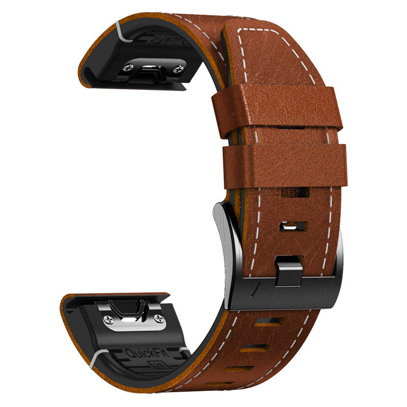 Garmin QuickFit Rubber With Leather Band