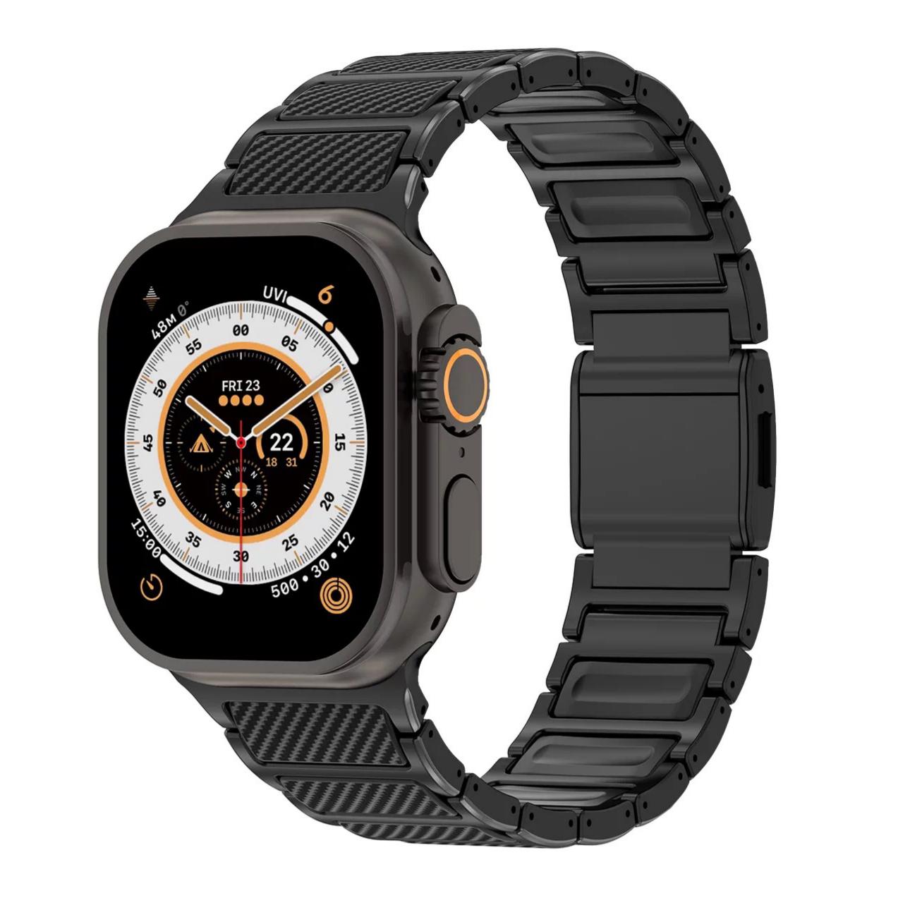 Titanium & Carbon Fiber Magnetic Link Band for Apple Watch