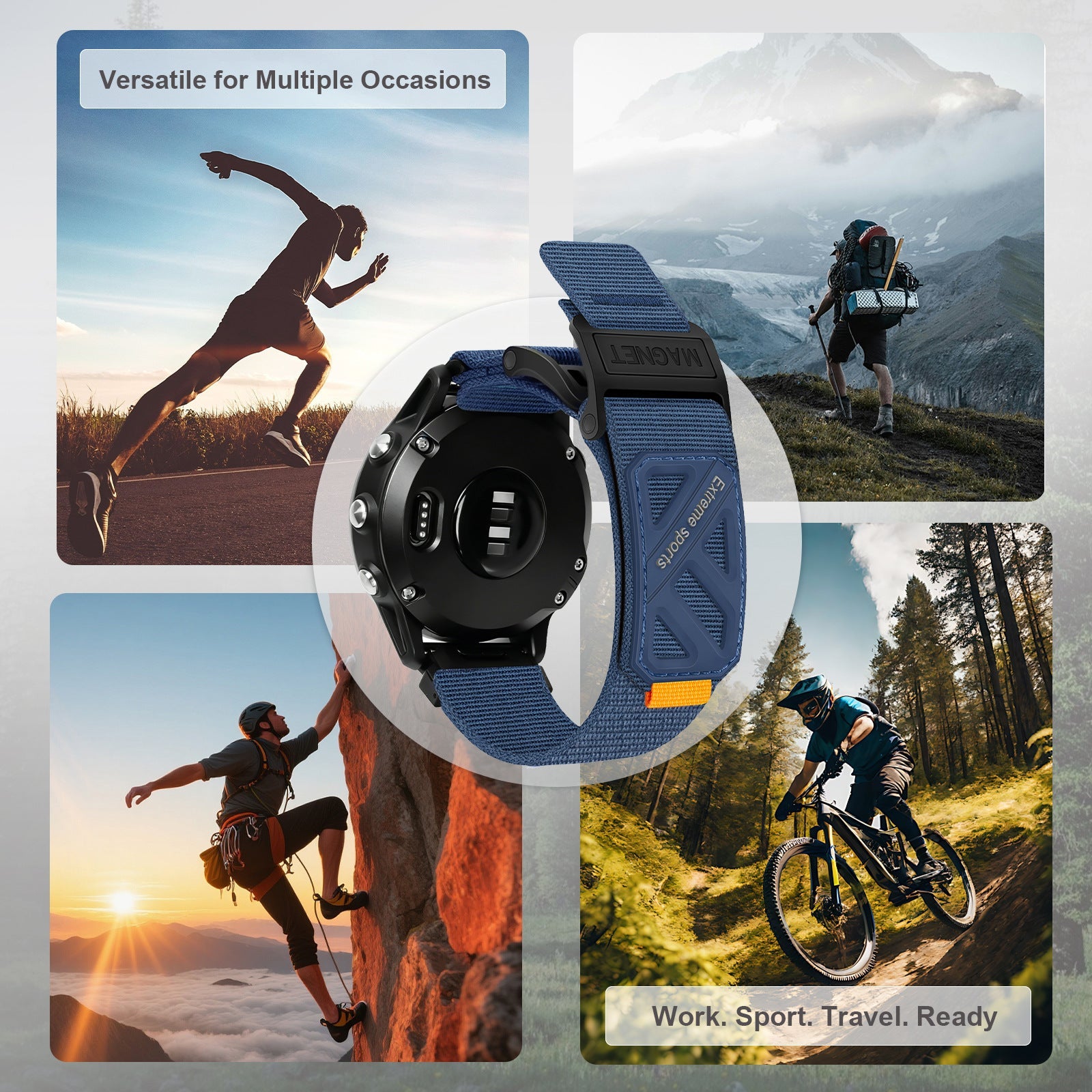 Extreme Nylon Magnetic Garmin Watch Band