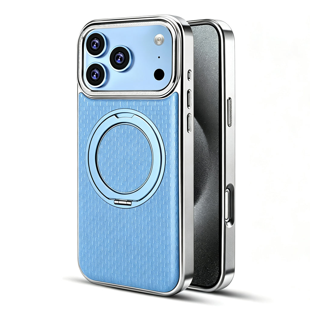 Luxury Leather MagCase with Rotating Ring Stand