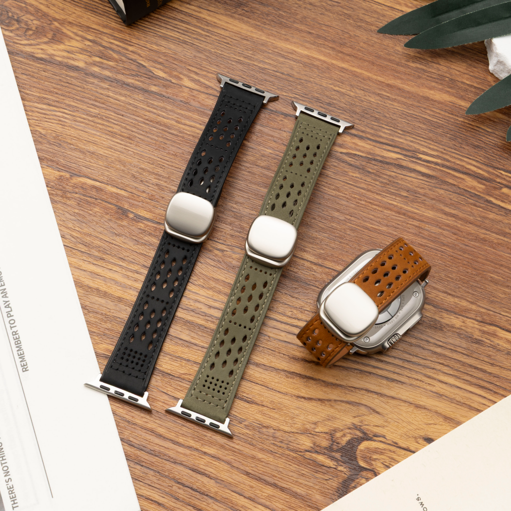 Breathable Leather Band for Apple Watch