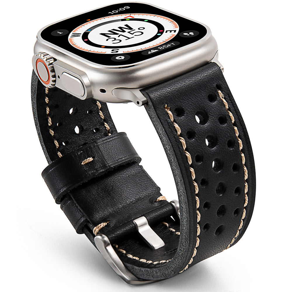 Vintage Racing Leather Band For Apple Watch