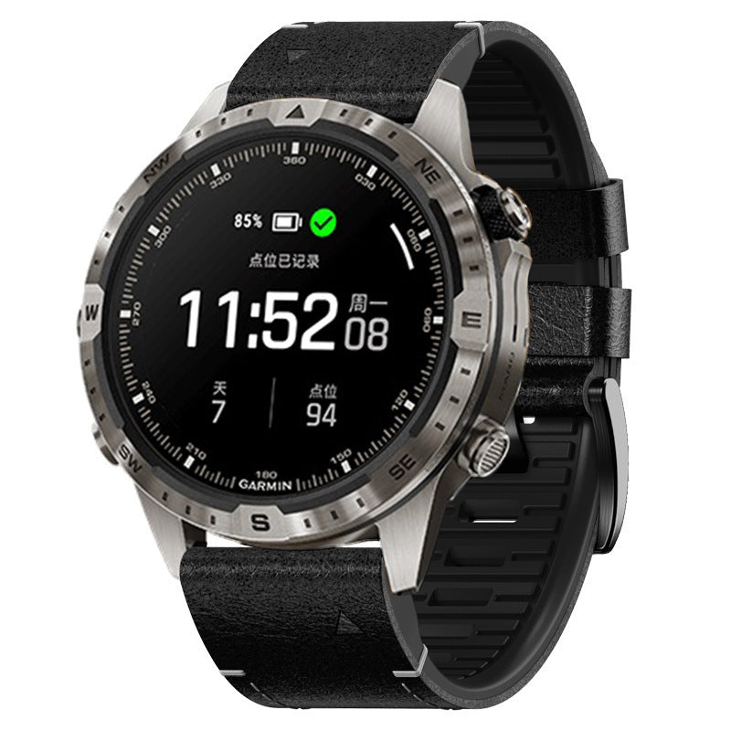 Garmin Quick Fit Rubber With Leather Band