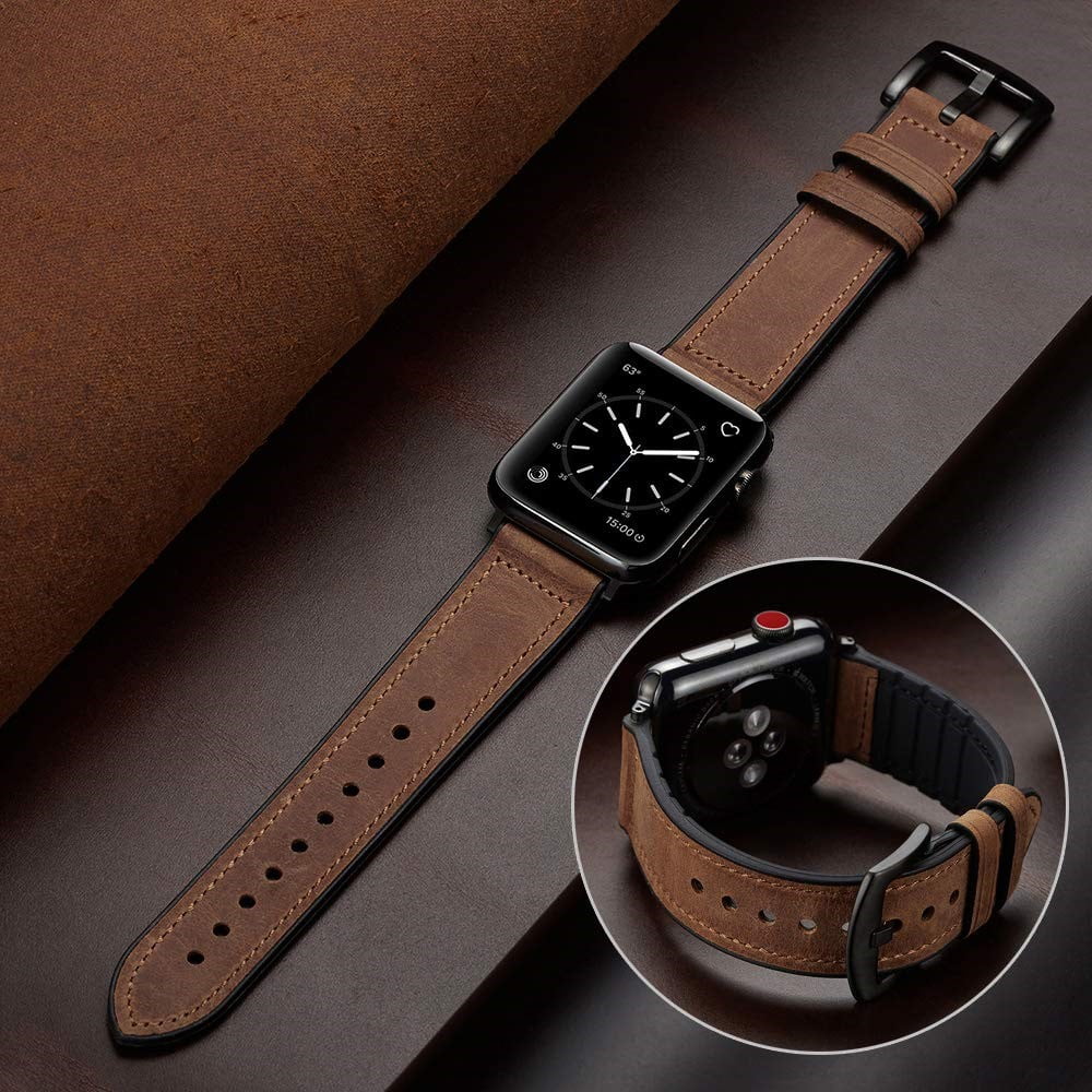 Leather Silicone Apple Watch Band